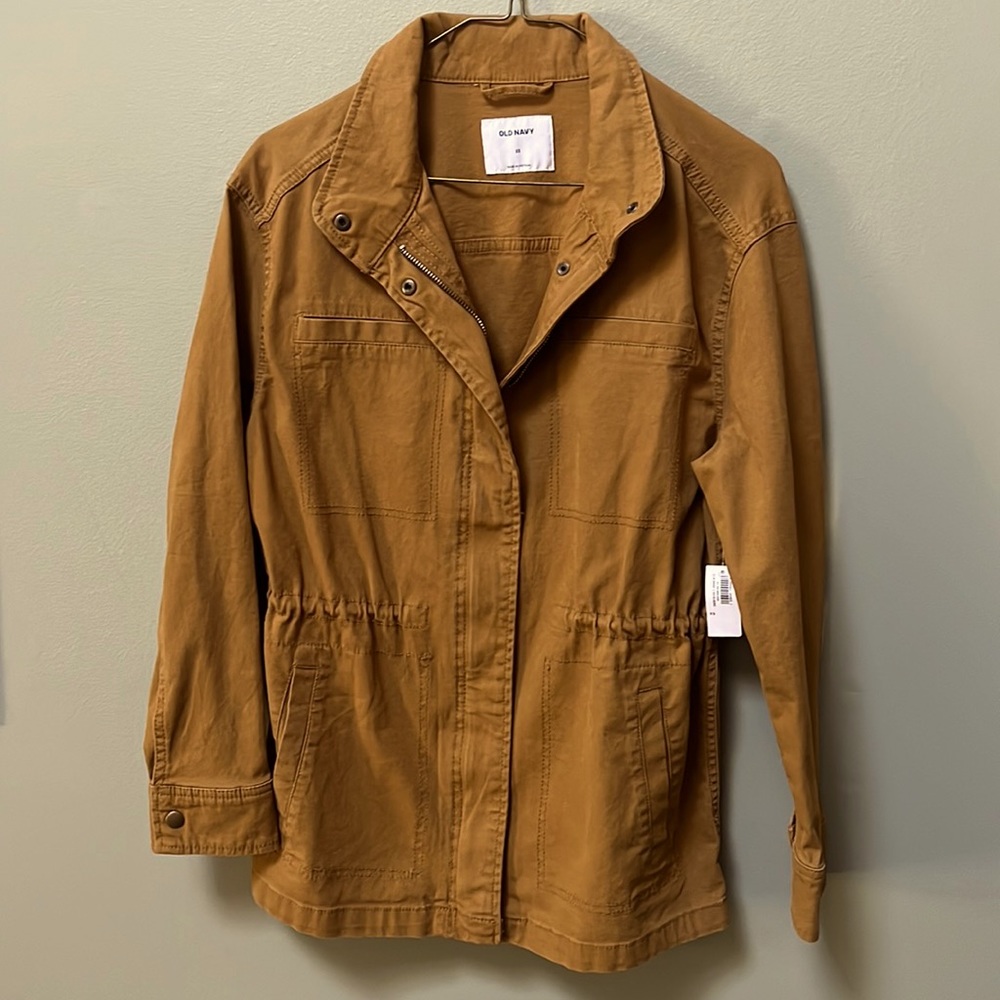 Old Navy NEW women’s fall jacket, camel/yellow canvas, XS